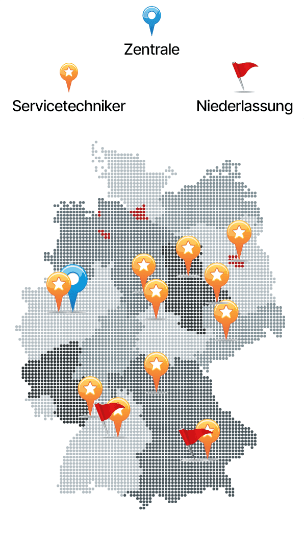 Standorte Zentrale, Niederlassungen, Servicetechniker